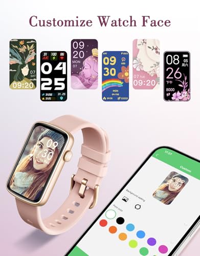 Fitness Watches for Women, LYNN2 Fitness Tracker with Heart Rate Monitor Blood Oxygen/Sleep Tracker Pedometer, Slim Step Tracker Watch for iOS/Android Phones Waterproof (Pink) - color: Pink