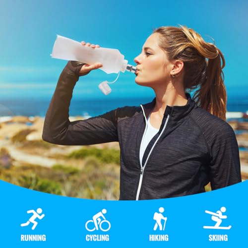 WRELS TPU Collapsible Soft Flask,Lightweight PBA Free Folding Running Water Bottles,Leakproof Durable Hydration Flask for Outdoors (250ml/8.45oz-2 Packs-White) - color: 250ml/8.45oz-2 Packs-White