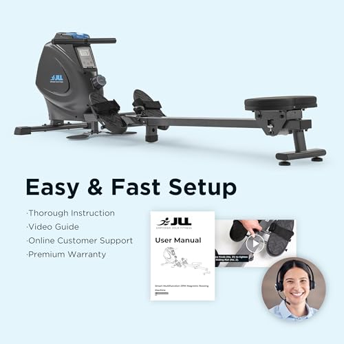 JLL Magnetic & Water Rowing Machine with SunnyFit App for Home - style: Magnetic