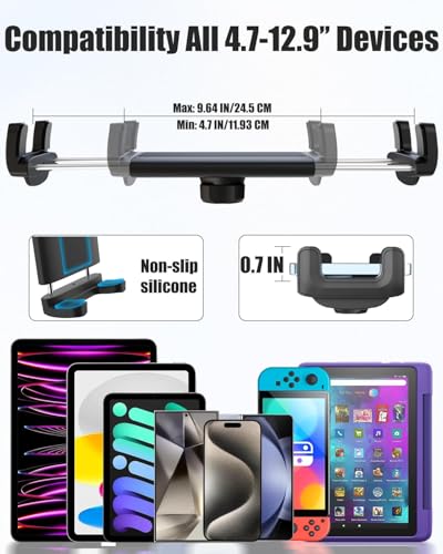 Charchendo Spin Bike Tablet Holder, Vibration-Free Aluminum Mount