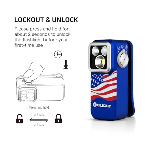 OLIGHT Oclip Pro S Pocket EDC Clip-on Flashlight, Stars Stripes - color: Stars & Stripes Edition