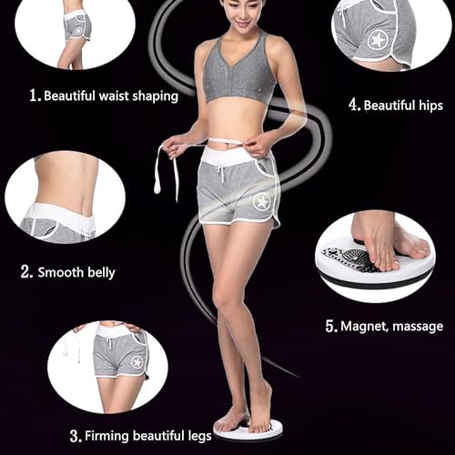 Ab Twist Waist Disc Board,Adjustable Waist Trainer Twisting Disc with Handles,Waist Slimming Balance Rotating Disc with Massage Foot Sole for Slimming Waist Arms Hips and Thighs - color: Black
