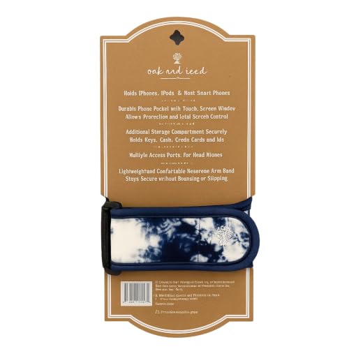 Oak and Reed Phone Armband for Running and Workouts, Blue Tie Dye - color: Blue Tie Dye