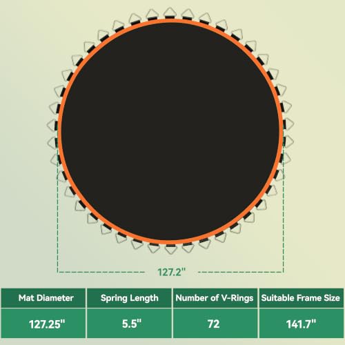 Soozier Trampoline Replacement Mat Fits 12' 72 V Hooks - color: Orange