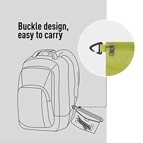 pack all 3 Pcs Water-Resistant Zipper Pouch, Mesh Zipper Bag - color: Green, size: Set