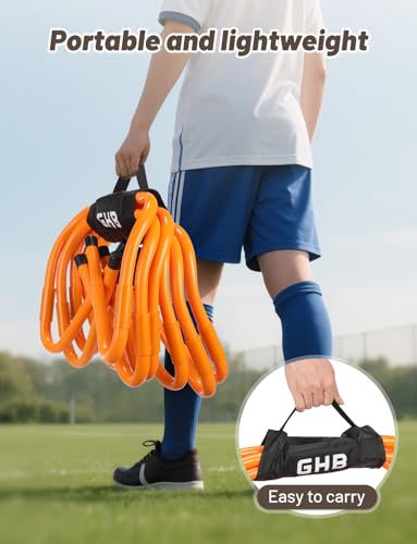 GHB Agility Hurdles Adjustable 8.3"&12.6" Speed Training Equipment Set - color: Orange 6 Pack