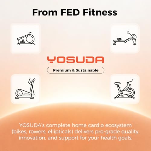 YOSUDA Exercise Bike, Magnetic Friction Stationary Bike with App Training - color: Orange