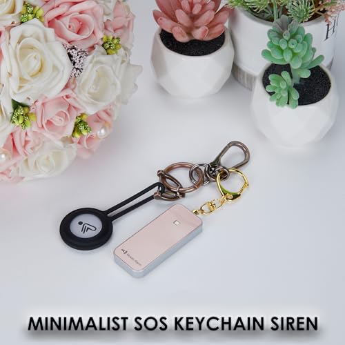 Ultrathin Personal Alarm Rainproof Replaceable Battery Strobe Light - color: RoseGold