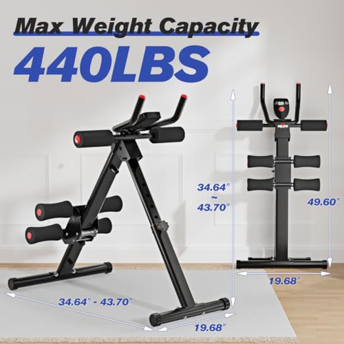 RELIFE REBUILD YOUR LIFE AB Workout Machine Adjustable Ab Trainer Machine - color: Black
