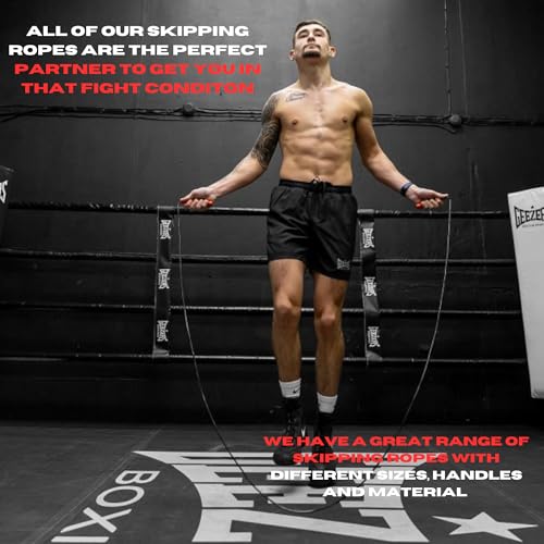 Geezers Boxing Adjustable Pro HyperLite Wire Speed Skipping Jump Rope – Commercial-Grade PVC Coated Cable, Slim Grips, 10ft Adjustable, High Speed & Durability