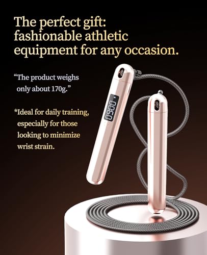 ACHDOFITS Jump Rope with Smart Counter for Adults - color: Rose Gold