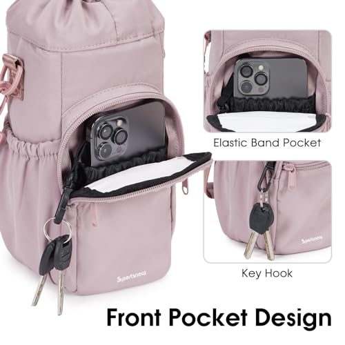 sportsnew 40oz Crossbody Water Bottle Bag for Gym Hiking - color: Pink