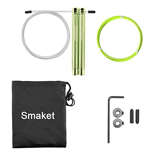 Speed Crossfit Jump Rope, easy double unders. Wire anti-entanglement. - color: Green