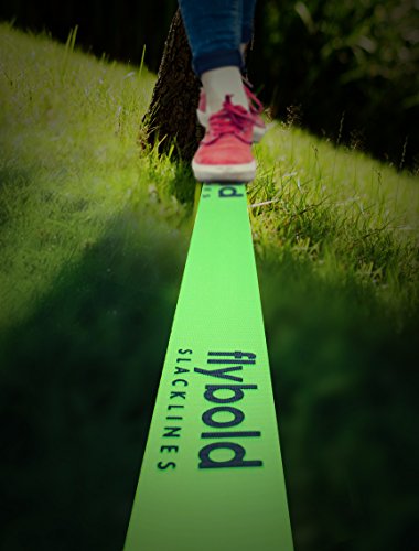 flybold Slackline Kit for Kids and Adults - 57 ft Balance Rope with Training Line, Tree Protectors, Arm Trainer, Ratchet Cover, and Carry Bag - Ideal for Tightrope Walking and Slackline Zipline - style: COMPLETE KIT