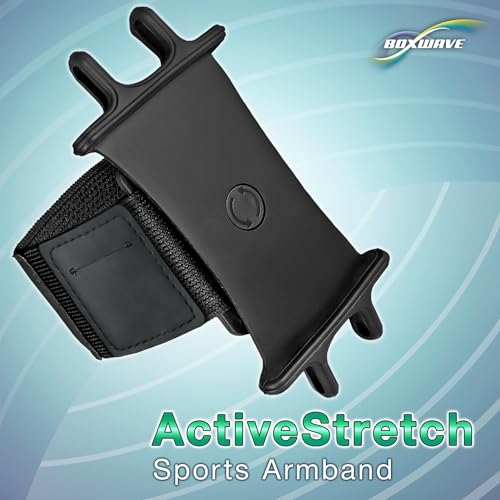 BoxWave Holster Compatible with Samsung Galaxy S26 Ultra - ActiveStretch Sport Armband, Adjustable Armband for Workout and Running - Jet Black