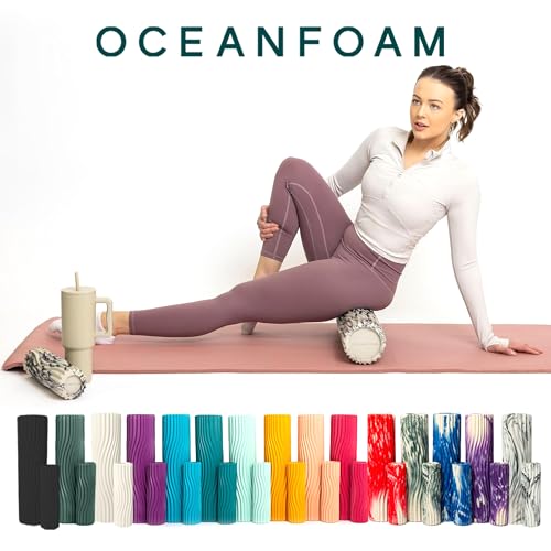 Oceanfoam Tidal Roller - Massage Foam Roller for Exercise (Natural Marbled) - color: Black Marbled