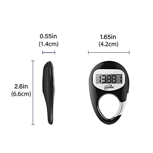 Simple Walking Pedometer 3D Step Counter for Men Women Kids - color: Black