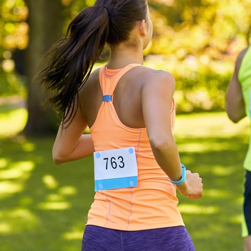 Juexica Race Bib Clips Running Number Holder - color: Blue