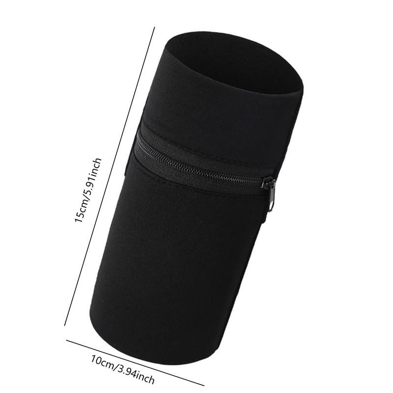 Wrist Wallet for Women Men, Lightweight Quick Dry Wristbands, Zipper Wrist Pouch for Cash, Phone, Running & Sports - color: Black