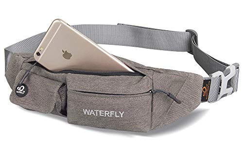 WATERFLY Small Fanny Pack for Women Men, Crossbody Travel Waist Bag - color: khaki
