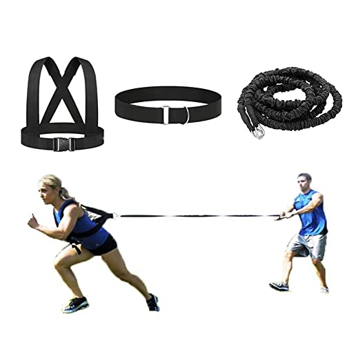 Speed Training Equipment Resistance Football Explosive Training Set - color: black rope, size: 13.1FT
