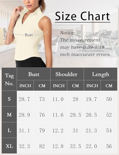 FEOYA Women Sleeveless Athletic Tank Top Shirts Full Zip Up Tshirt for Yoga Running Fitness Exercise - color: Upgrated Beige, size: Large