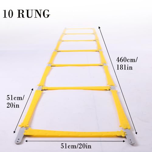 10 Rung Agility Training Ladder, TPR Speed Drills for Multi-Sport Fitness