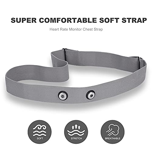 Heart Rate Monitor Chest Strap Fits for Polar H7 H1 Wahoo Tickr Garmin (Black Gray) Large