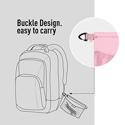 pack all Water-Resistant Zipper Pouch, Mesh Zipper Bag, 14.17"x10.23" - color: Pink, size: Large