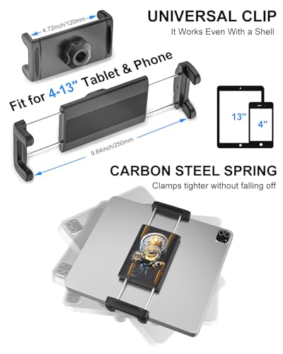Heavy Duty Metal Cup Holder Tablet Car Mount - Extra Long Arm