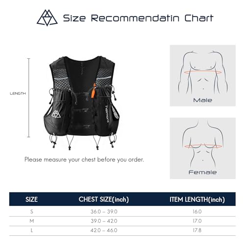 Haimont 10L Trail Running Hydration Vest with Soft Flasks - color: Black, size: Small