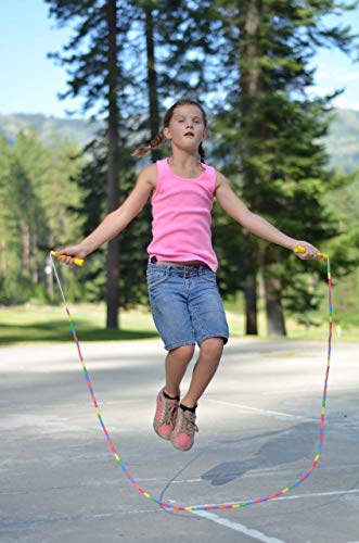 Elite Jumps Beaded Kids Jump Rope, Adjustable - color: Rainbow, size: 7ft