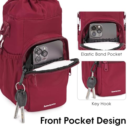 sportsnew 40oz Crossbody Water Bottle Bag for Gym Hiking - color: Red