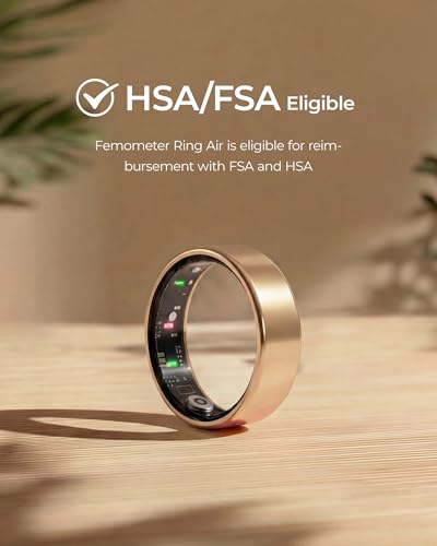 femometer Ring Air, Ultra-Thin Smart Ring(Size 6) - color: Rose Gold, size: 6#