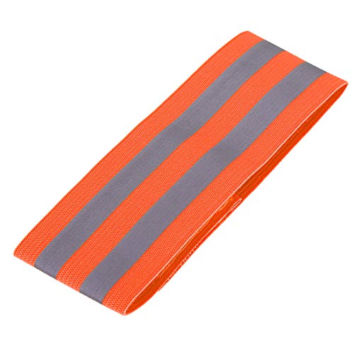 X AUTOHAUX 4pcs Reflective Bands for Arm High Visibility Night Cycling Riding Reflector Tape Straps Bracelet - color: Orange
