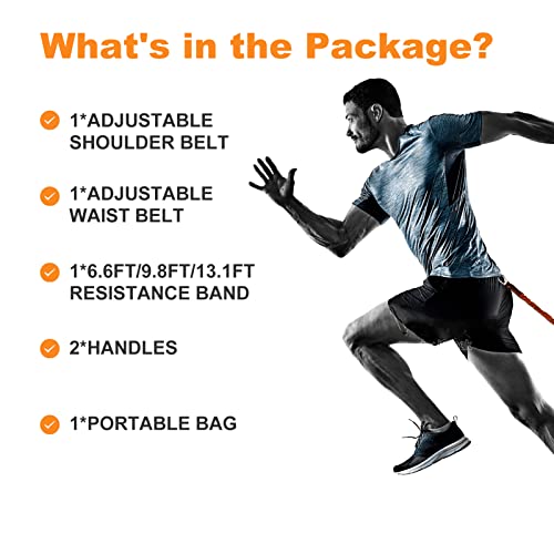 Resistance Explosive Training Set, Adjustable Shoulder Waist Belt - color: OR-6.6ft