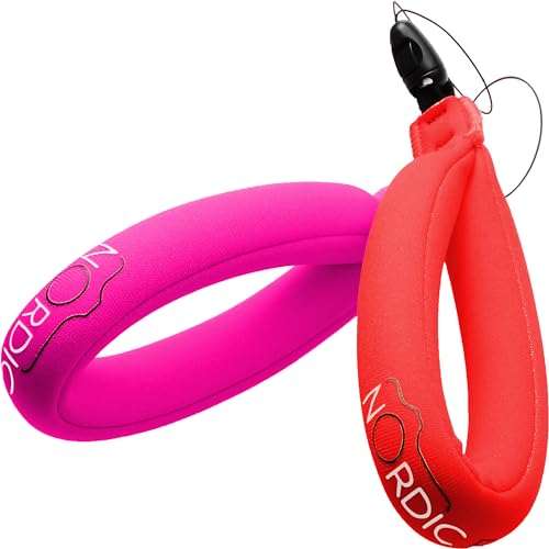 Nordic Flash Floating Camera Wrist Strap 2-Pack, Underwater & Waterproof - color: Pink & Red