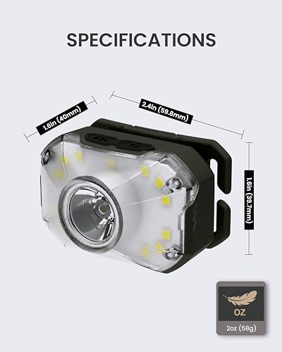 Claymore HEADY2 Tan - Ultra-Lightweight LED Headlamp, 350LM Super Bright Headlight with Rechargeable Battery, Compact Waterproof Headband Flahlight for Camping, Hiking, Trail Running - color: Heady2 (Tan)