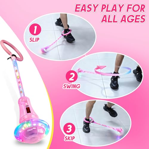 Dolanus Ankle Skip Toys with Counter, 6 7 8 Year Old Girl Birthday Gifts - color: Pink