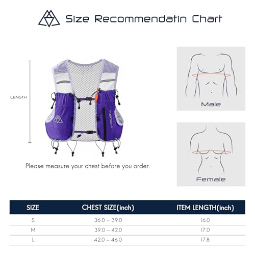 Haimont 10L Trail Running Hydration Vest with Soft Flasks - color: Purple, size: Large