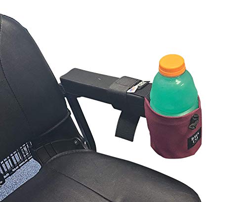 Cup Holder Front Mount for Electric Wheelchair Or Mobility Scooter Made in USA. (Black) - color: Black