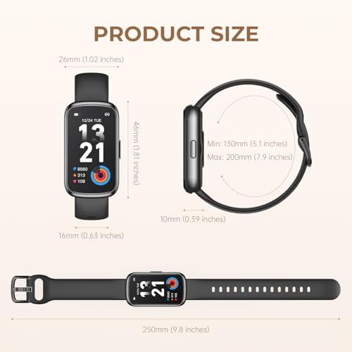 Health Fitness Tracker Smart Watch with 24/7 Heart Rate, Blood Oxygen, Sleep Tracker, Pedometer, 3 Colorful Bands & 3ATM Waterproof Activity Tracker with Step Calorie Counter, Space Black - color: Space Black