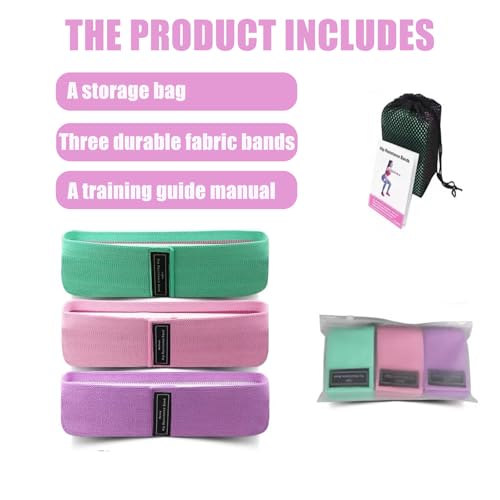 3 Levels Fabric Exercise Bands for Legs and Butt