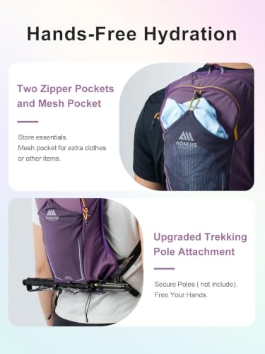 AONIJIE 8L Running Hydration Vest for Men & Women - style: Purple Running Vest