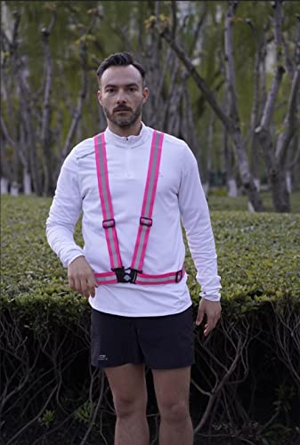 Dazonity High Visibility Safety Vest,10 Packs,Lightweight,Adjustable & Elastic Vest,Hi Vis Reflective Strips, Fit for Men & Women, Construction,Cycling, Runnning, Surveyor, (Pink) - color: Pink-10packs