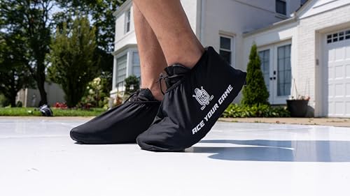 ACE HOCKEY Slide Board Booties for Smooth Gliding (Reusable, Washable) - Compatible with All Fitness/Hockey Slideboards - Slip-Over-Shoe Design - One Size Fits All