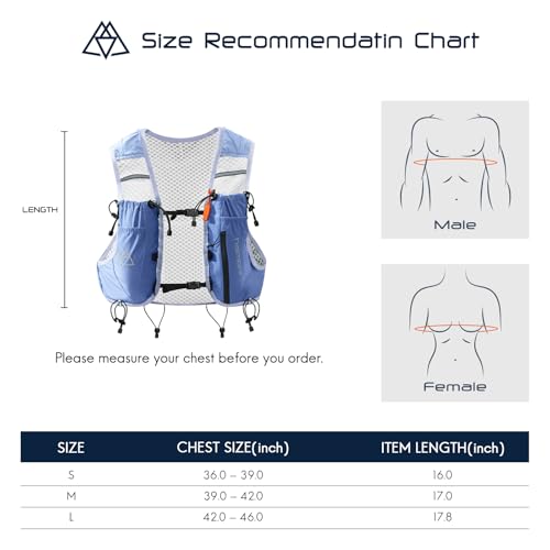 Haimont 10L Trail Running Hydration Vest with Soft Flasks - color: Blue, size: Small