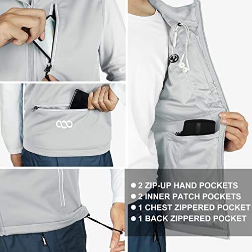 33,000ft Men's Windproof Lightweight Golf Vest Outerwear Sleeveless Jacket - color: Cool Gray, size: XX-Large
