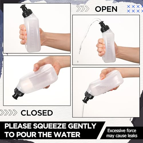 4 Pack 9.5 oz Running Belt Replacement Water Bottles Handheld