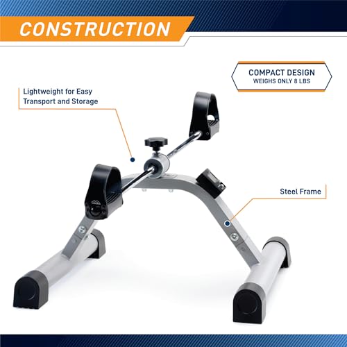 Marcy Under Desk Mini Pedal Leg and Arm Exercise Cycle with Adjustable Magnetic Resistance Leg Exercisers - color: Black